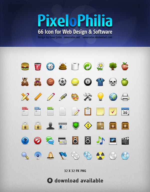 PixeloPhilia Icons for Web DEsign and Software